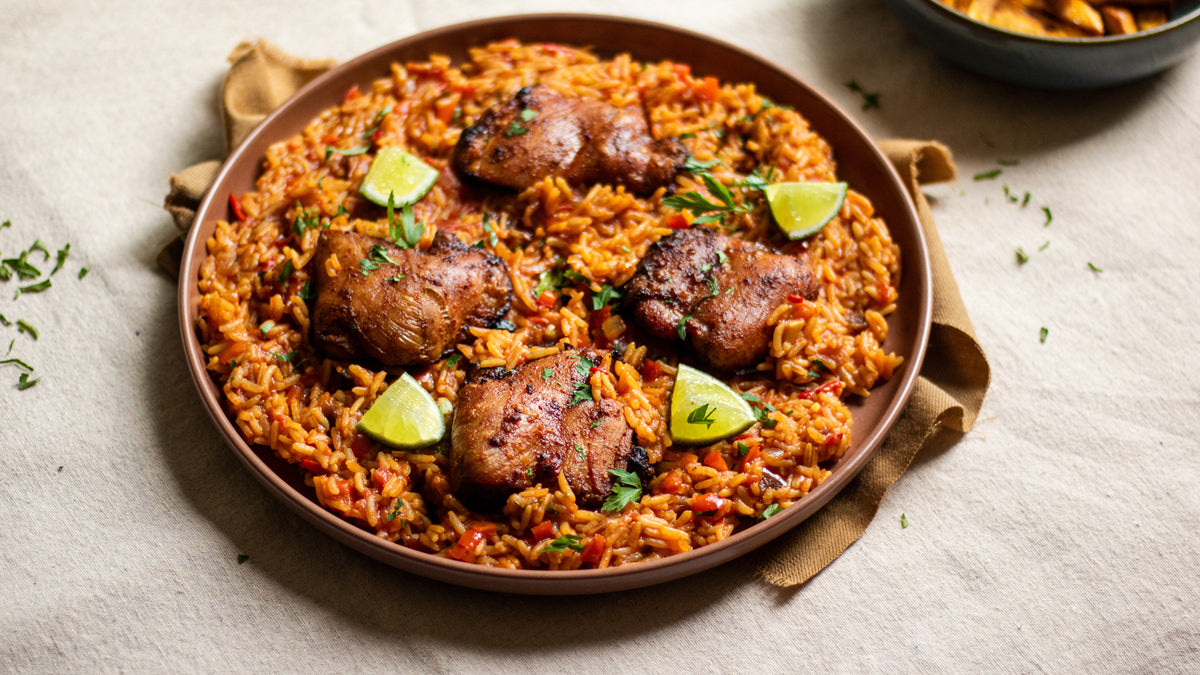 Ghanaian Chicken, Jollof Ric